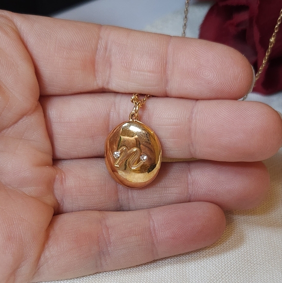 Kate Spade Golden Letter N Monogram Locket on Dainty Chain - Picture 12 of 13